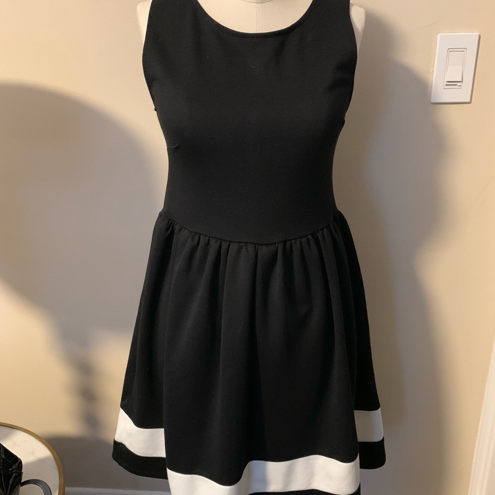 Black Dress with White Stripe NWT